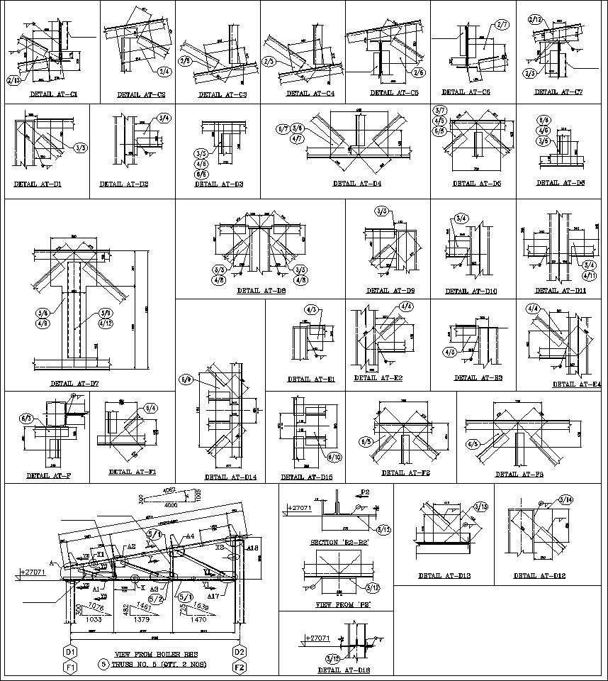 Steel Truss Structure Details,Steel Structure CAD,Truss building,Truss Structure Design