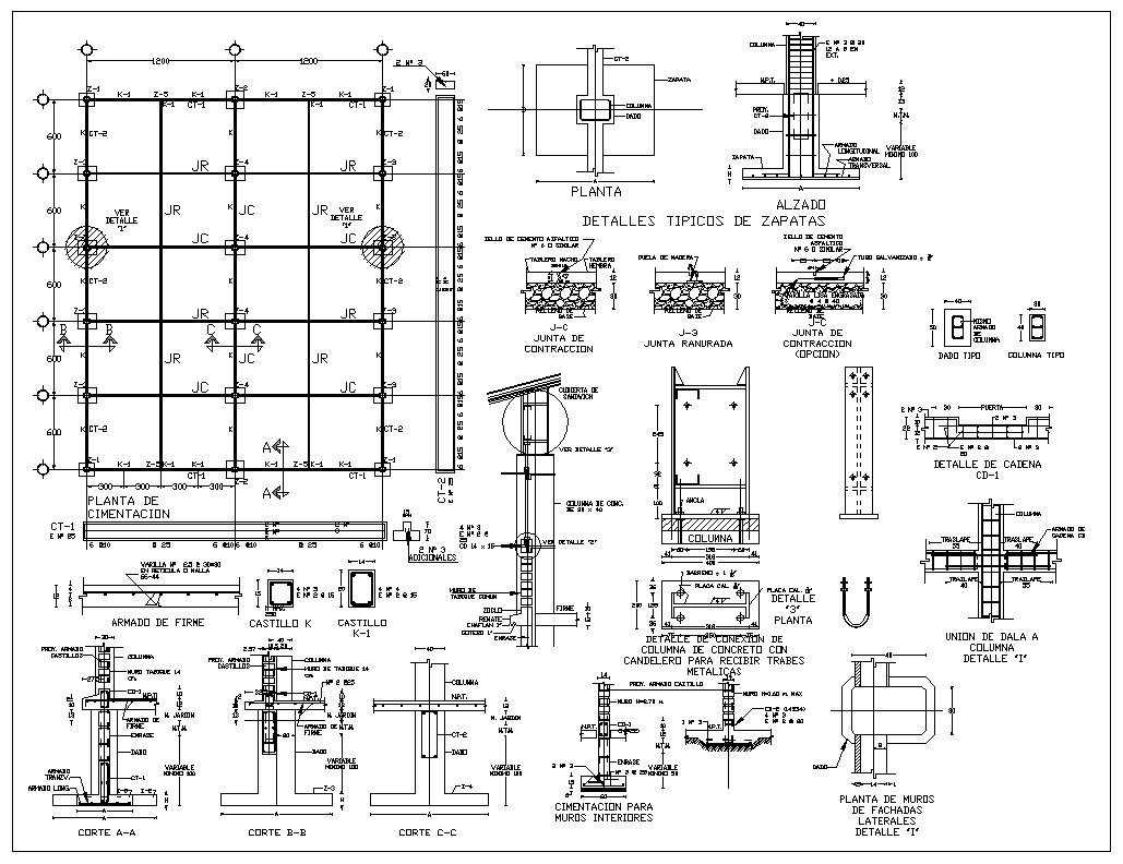 Foundation Details,Concrete details,beam,floor design,civil base,types of foundation,steelframe,pile