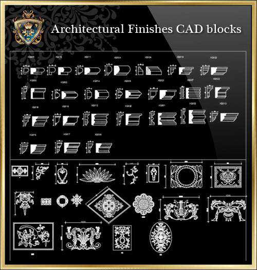 ★【Architectural Finishes CAD blocks】Luxury home, Luxury Villas, Luxury Palace, Architecture Ornamental Parts, Decorative Inserts & Accessories, Handrail & Stairway Parts, Outdoor House Accessories, Euro Architectural Components, Arcade