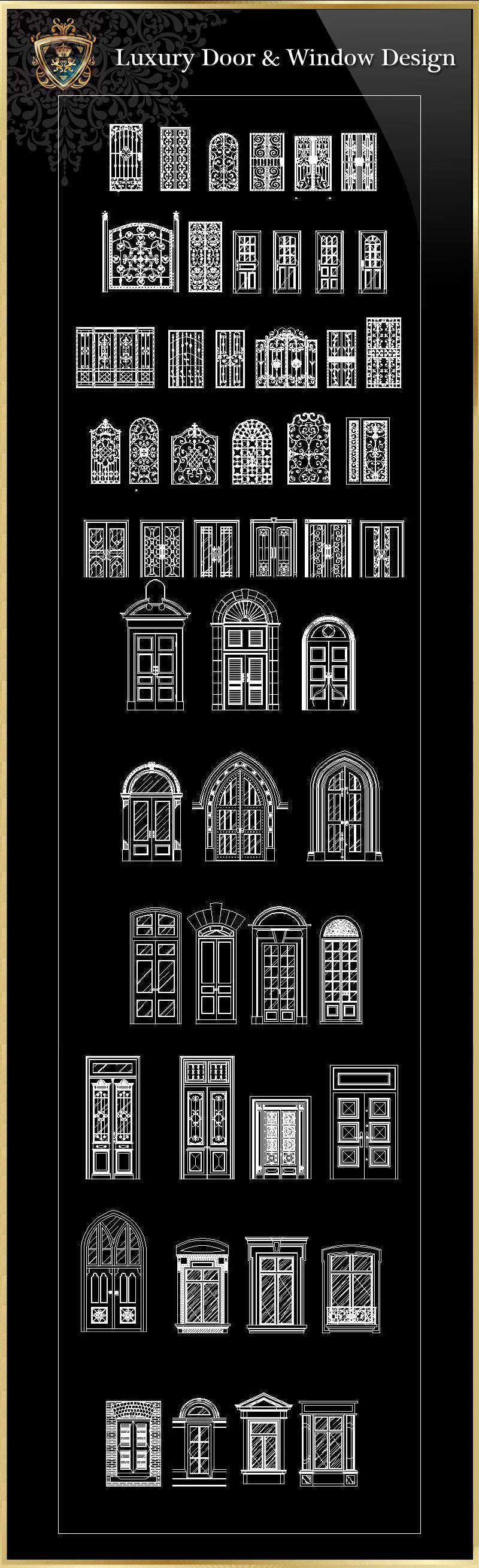 ★【Luxury Door & Window】Luxury home, Luxury Villas, Luxury Palace, Architecture Ornamental Parts, Decorative Inserts & Accessories, Handrail & Stairway Parts, Outdoor House Accessories, Euro Architectural Components, Arcade