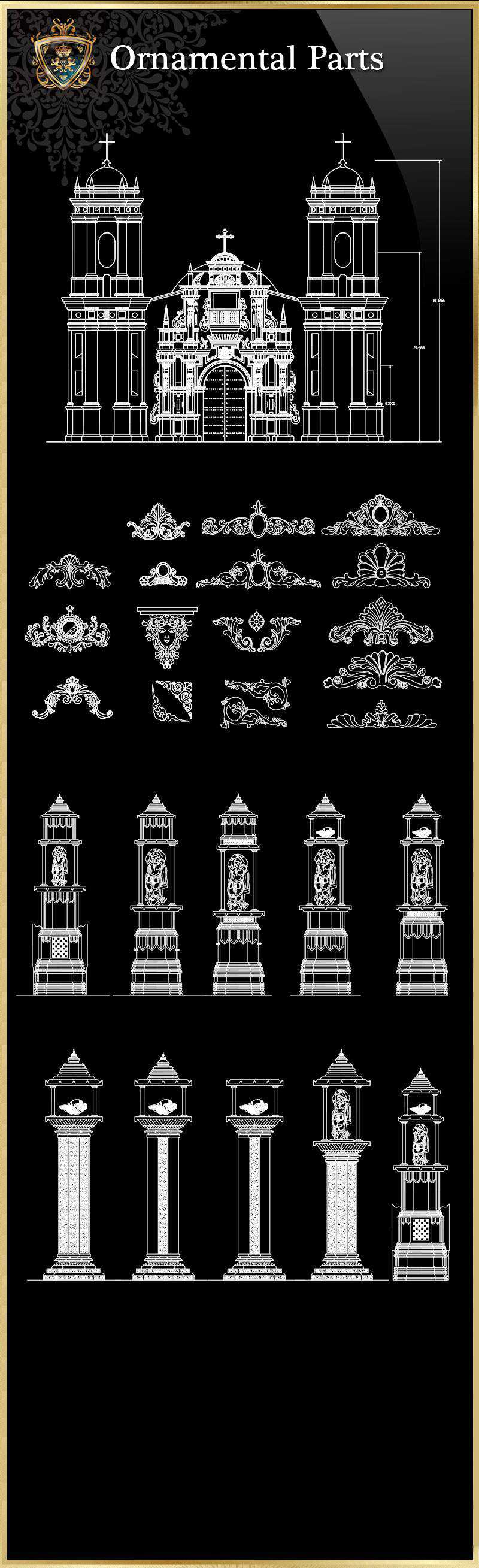 ★【Ornamental Parts of Buildings 6】Luxury home, Luxury Villas, Luxury Palace, Architecture Ornamental Parts, Decorative Inserts & Accessories, Handrail & Stairway Parts, Outdoor House Accessories, Euro Architectural Components, Arcade