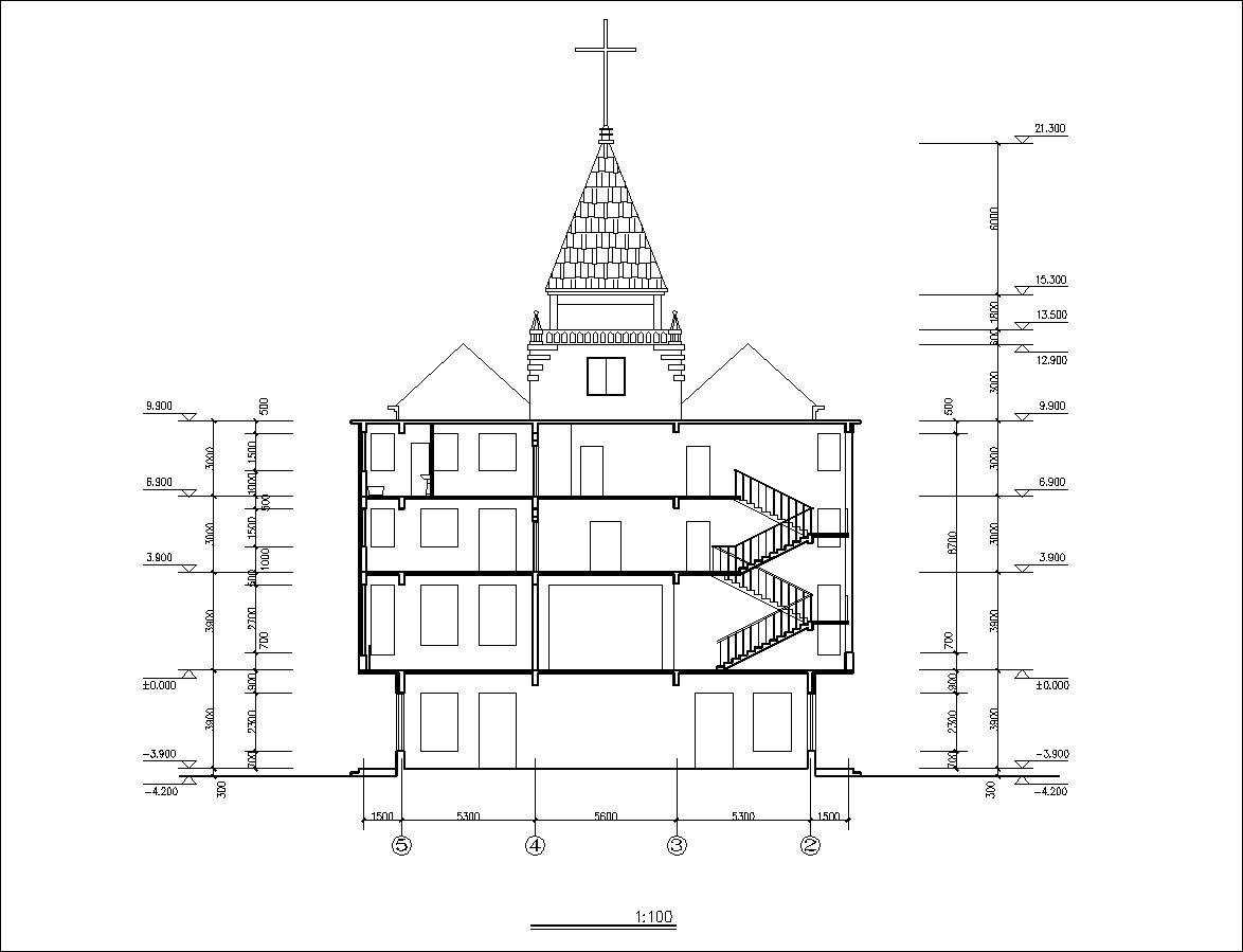 Church plan,elevation,details drawings 