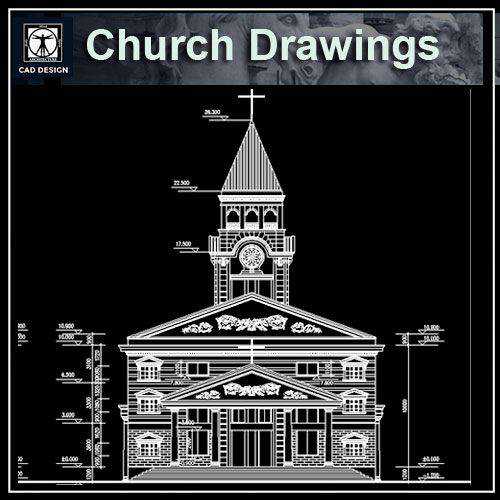 Church plan,elevation,details drawings 