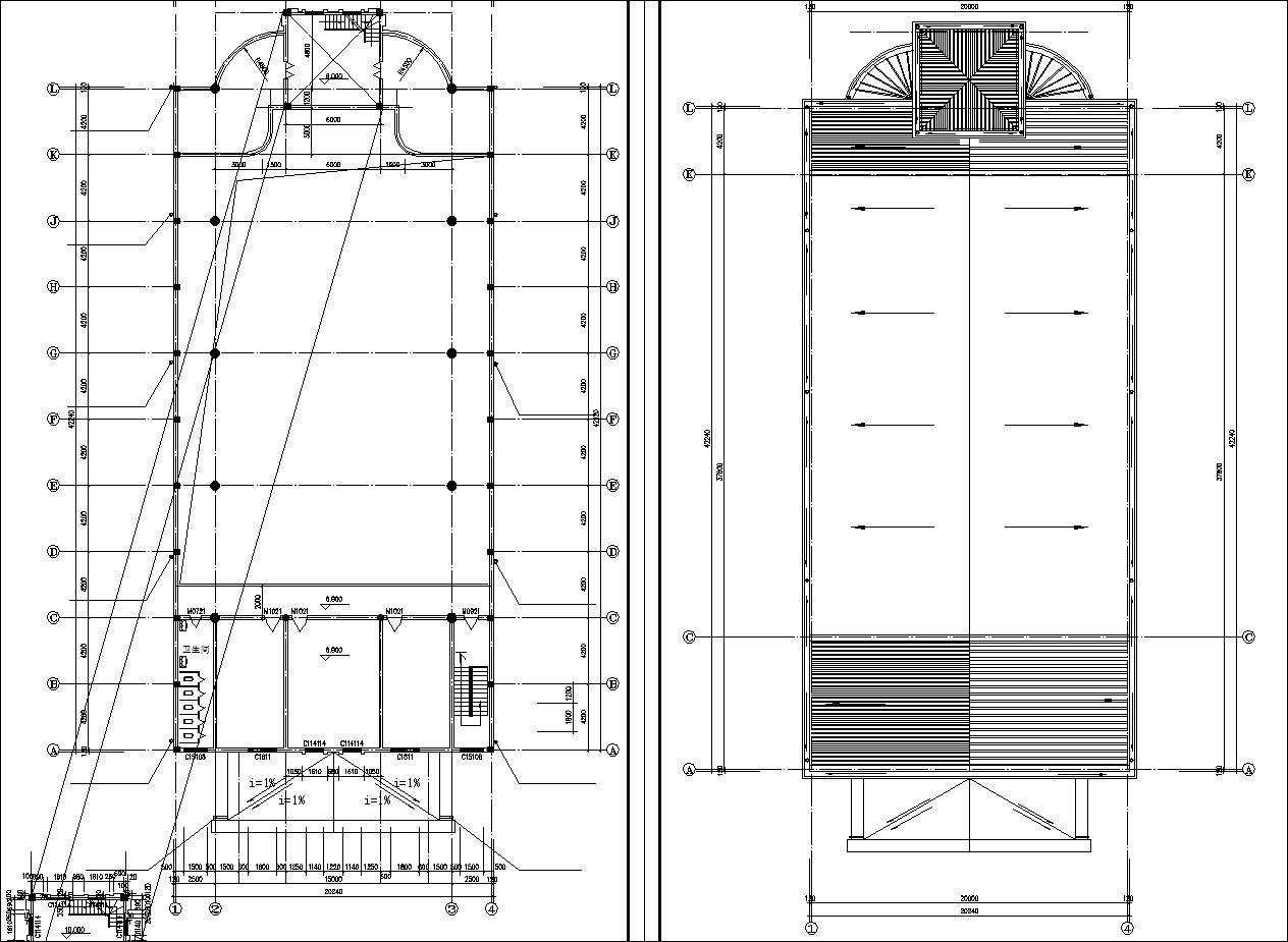 Church plan,elevation,details drawings 