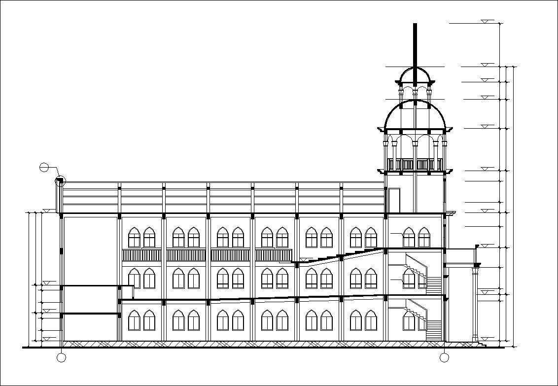 Church plan,elevation,details drawings 