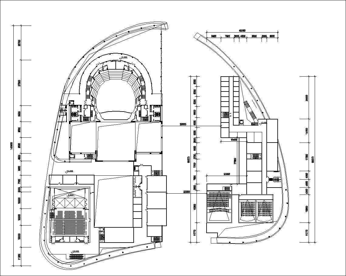  Culture Center Floor Plans and Drawings-Elevations, Design  concept, and Details