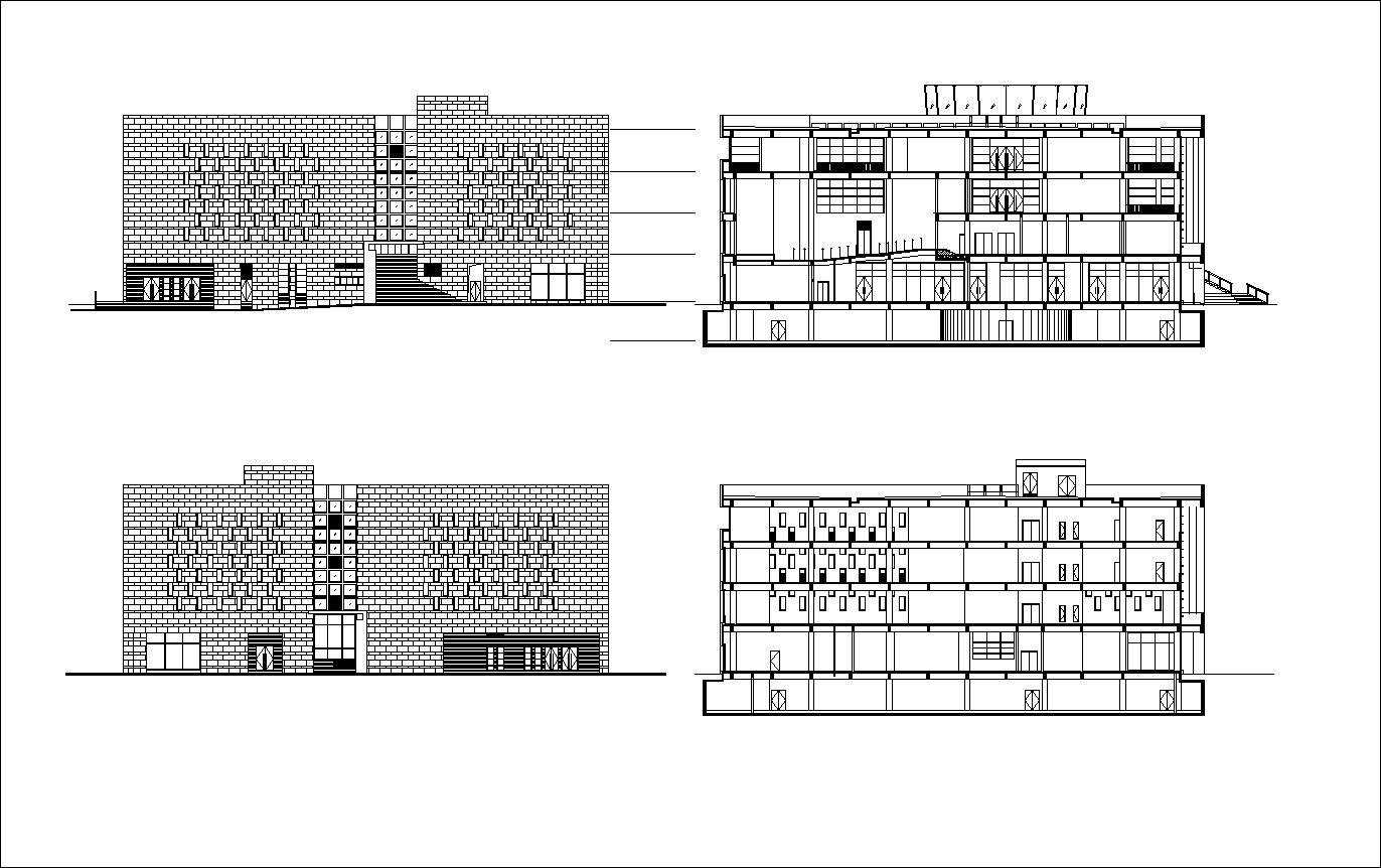  Culture Center Floor Plans and Drawings-Elevations, Design  concept, and Details