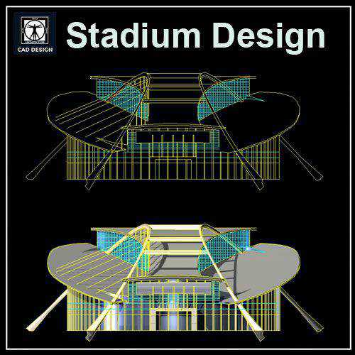 ★【Stadium Design Drawings】 Stadium Floor Plans and Drawings-Elevations, Design  concept, and Details