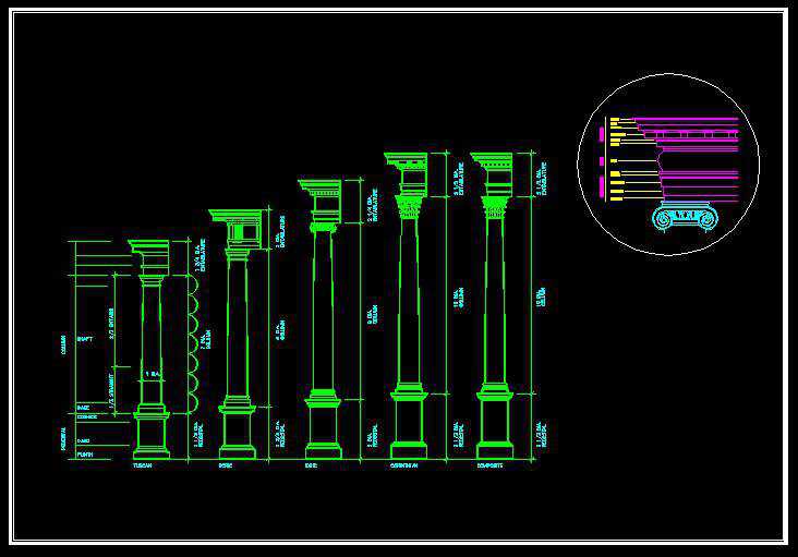 Decorative Elements,Carried of viceroys,Outdoor Decoration,Columns,CAD blocks for outdoor living design projects